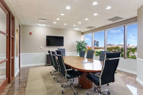Marketing Alchemy West Palm Beach Florida 33401 conference board room with 8-chairs and Palm Beach County views
